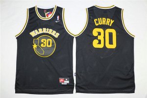 Maillot De Basket Golden State Warriors Stephen Curry 30 Engrener Retro Sock Plate Noir
